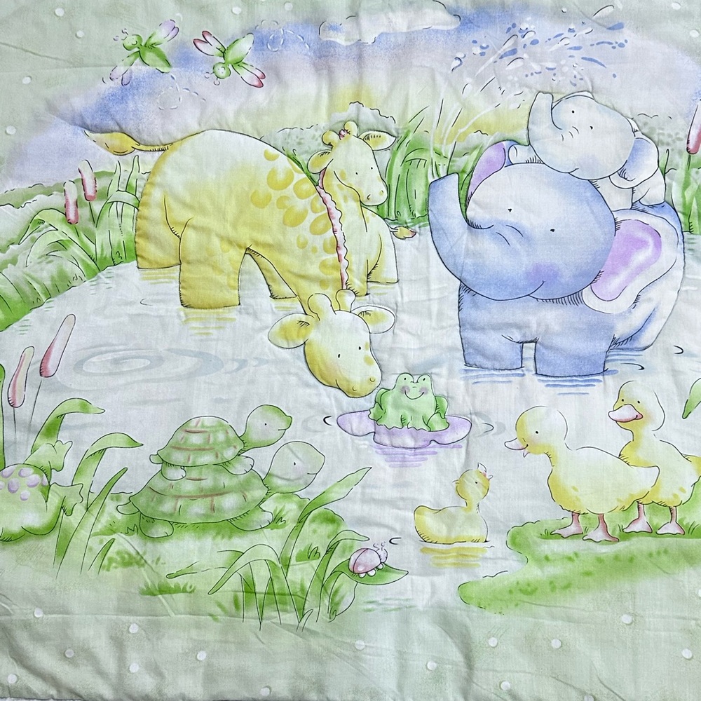 Vintage Cathy Heck Little Pond Crib Baby Quilt Comforter Blanket‎ Crib Blanket